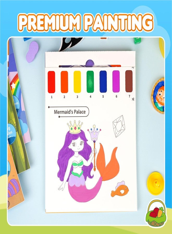 YPLUS Paint with Water Books for Toddlers, Watercolor Painting Paper for Kids Ages, Art Craft Gift for Drawing with Brush Christmas Stocking Stuffers for Kids Toddler - Mermaid - Image 5